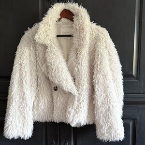 NWOT Anthropologie Cream Teddy Jacket
